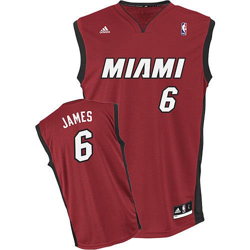  NBA Miami Heat 6 LeBron James New Revolution 30 Swingman Alternate Red Jersey